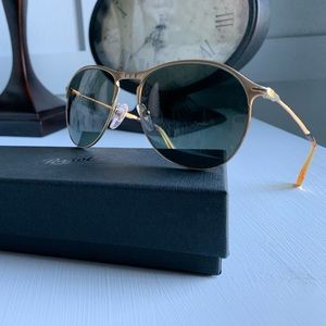 Persol Pilot Gold metal sunglasses green polarized